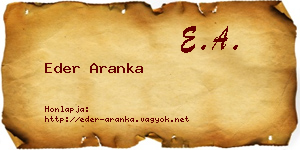 Eder Aranka névjegykártya